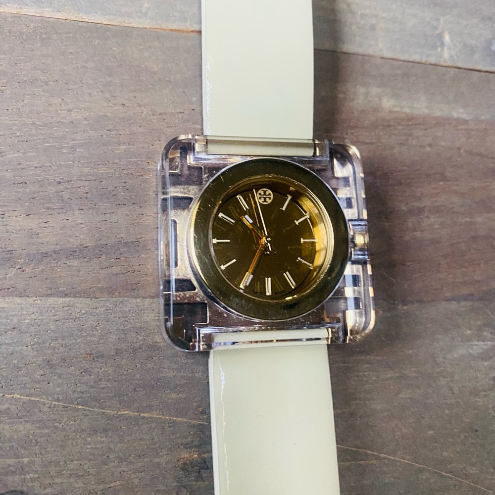 Tory Burch Cream and Gold Lady watch